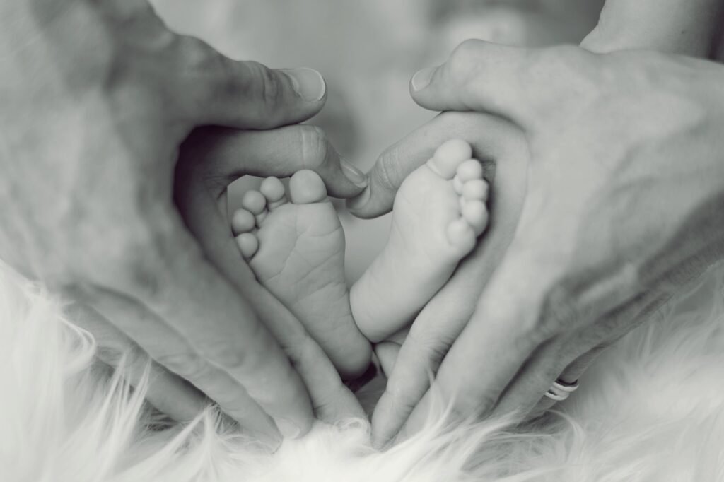 Mesurer le pied de bébé